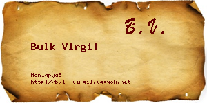 Bulk Virgil névjegykártya